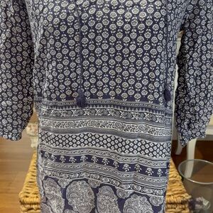 Roxy Navy and White Beach Cover Up